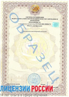Образец сертификата соответствия (приложение) Холмск Сертификат ISO 22000